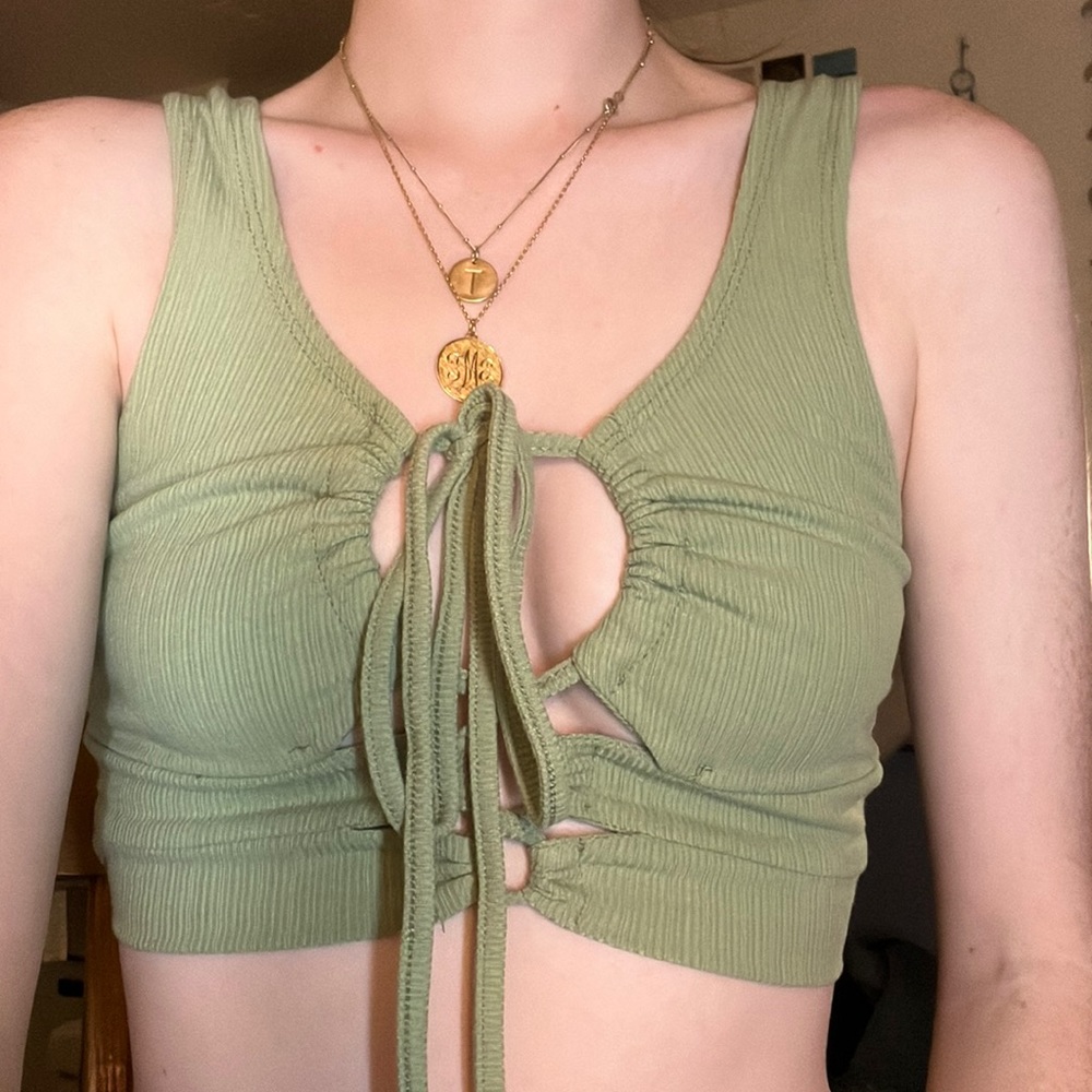 Green Crop Top